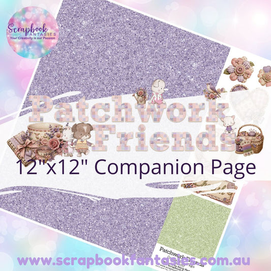 Patchwork Friends 12"x12" Single-sided Companion Page - Purple Glitter 266057