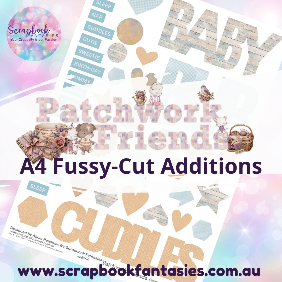 Patchwork Friends A4 Colour Fussy-Cut Additions - Baby Bub Cuddles 266066