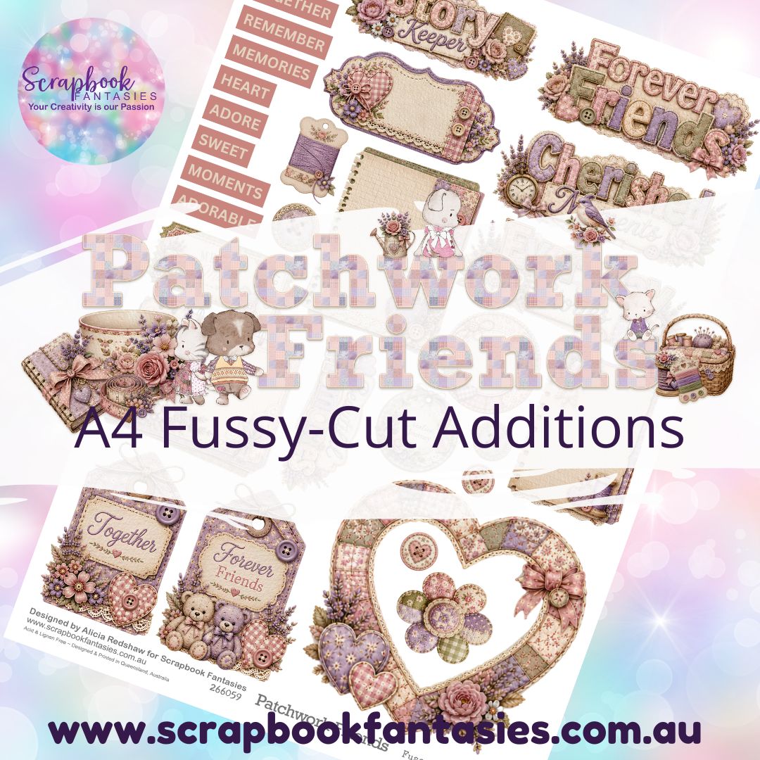 Patchwork Friends A4 Colour Fussy-Cut Additions - Journal Cards 2 266059
