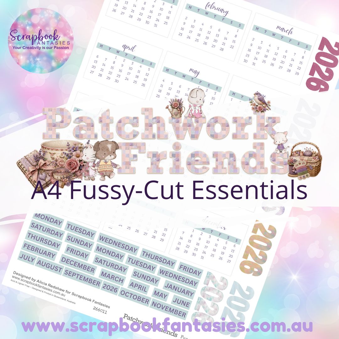 Patchwork Friends A4 Colour Fussy-Cut Calendar - 2026 - 266011