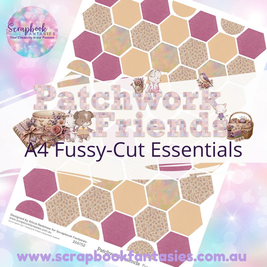 Patchwork Friends A4 Colour Fussy-Cut Elements - Hexagons 1 266052