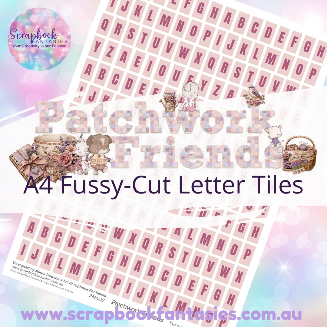 Patchwork Friends Colour Fussy-Cut Letter Tiles - Medium 266037