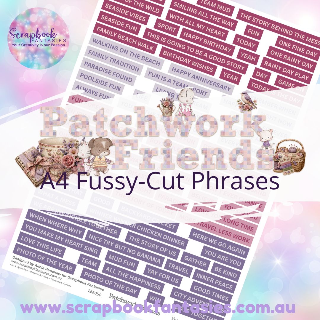 Patchwork Friends Colour Fussy-Cut Phrases 1 - 266054