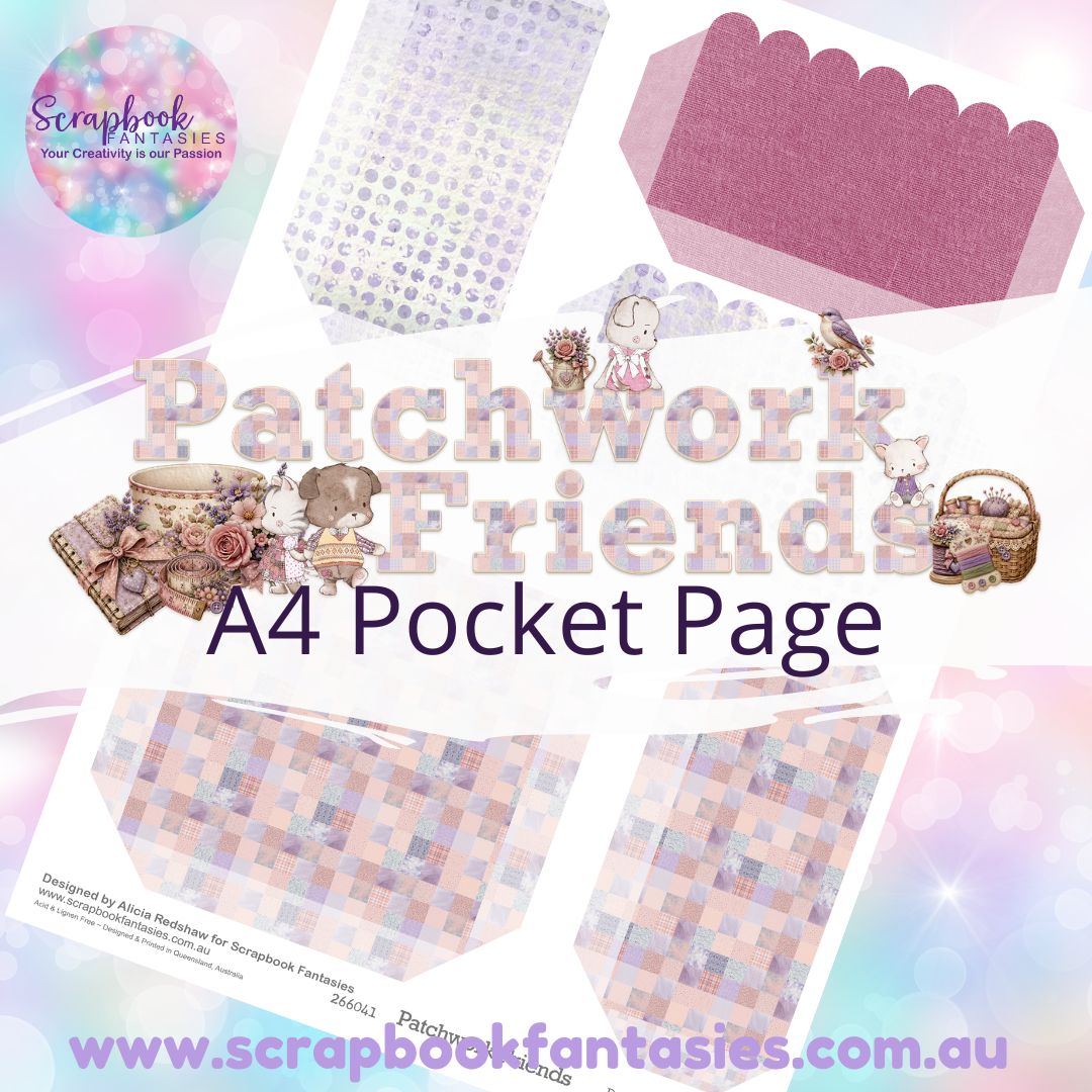 Patchwork Friends A4 Colour Pocket Page - Rectangles and Square 1 266041