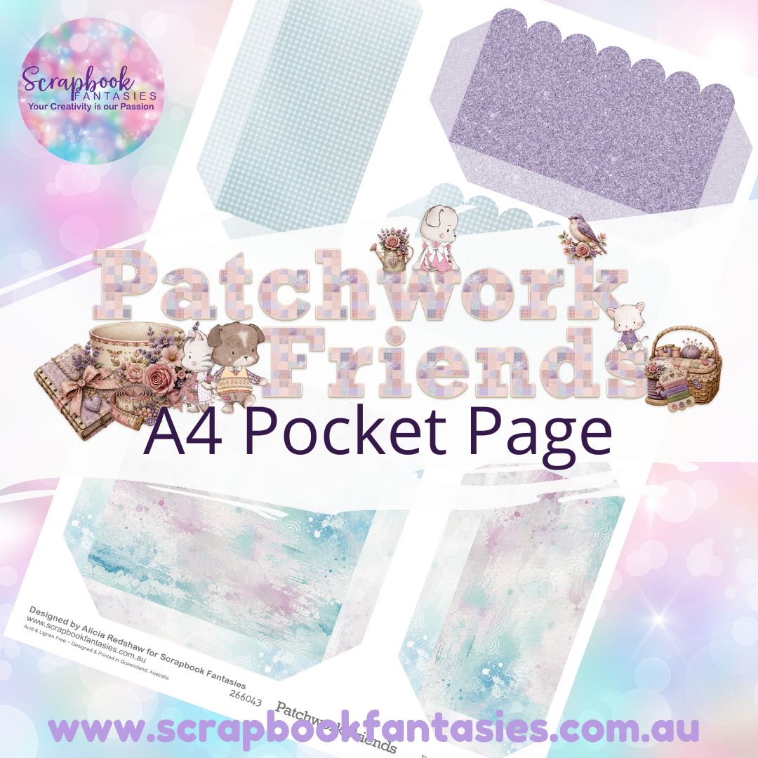 Patchwork Friends A4 Colour Pocket Page - Rectangles and Square 3 266043