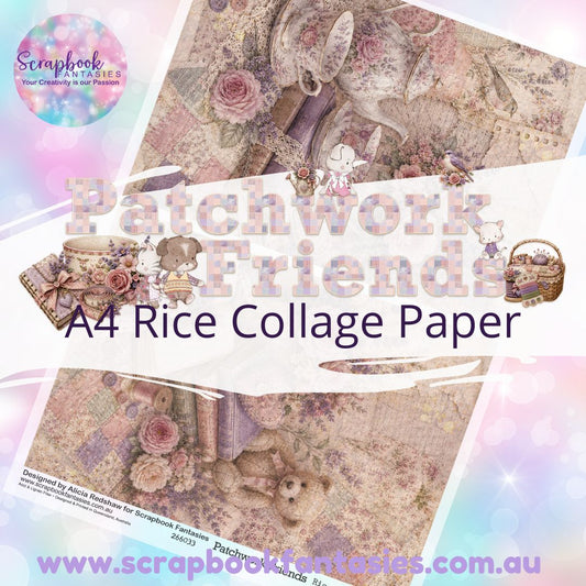 Patchwork Friends A4 Rice Collage Paper - Halves 5 266033