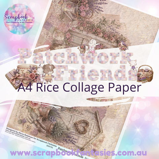 Patchwork Friends A4 Rice Collage Paper - Halves 6 266034