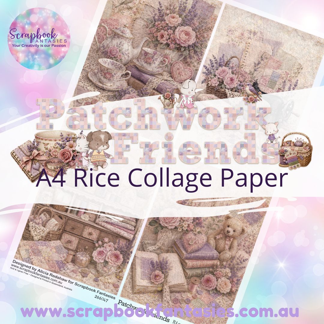 Patchwork Friends A4 Rice Collage Paper - Quarters 1 266047