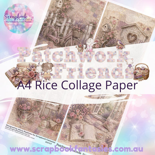 Patchwork Friends A4 Rice Collage Paper - Quarters 3 266049