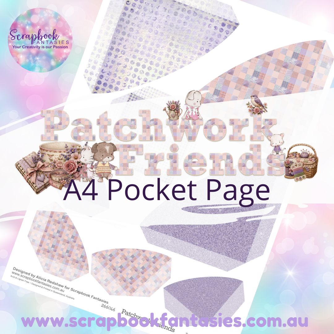 Patchwork Friends A4 Colour Pocket Page - Rounded Corners 3 266046
