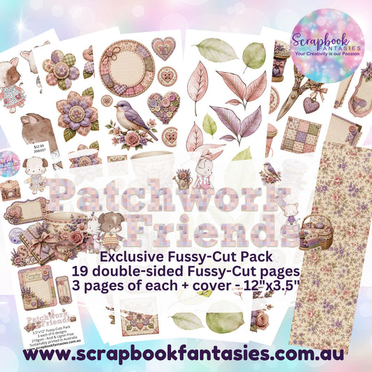 Patchwork Friends 12x3.5" Double-Sided Fussy-Cuts Pack - 19 pieces - 266007