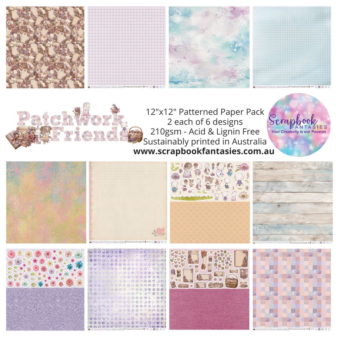 Patchwork Friends 12x12 Double-Sided Patterned Paper Pack 266000