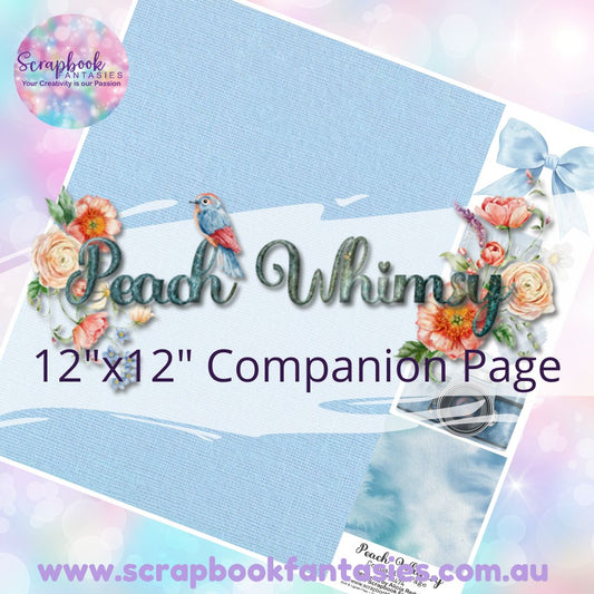 Peach Whimsy 12"x12" Single-sided Companion Page - Blue Fabric 792474