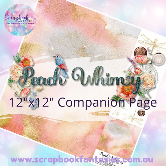 Peach Whimsy 12"x12" Single-sided Companion Page - Gold Watercolour 792476