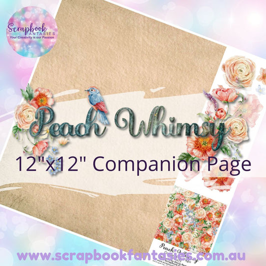 Peach Whimsy 12"x12" Single-sided Companion Page - Taupe Background 792473