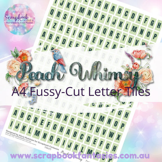 Peach Whimsy Colour Fussy-Cut Letter Tiles - Medium 792477