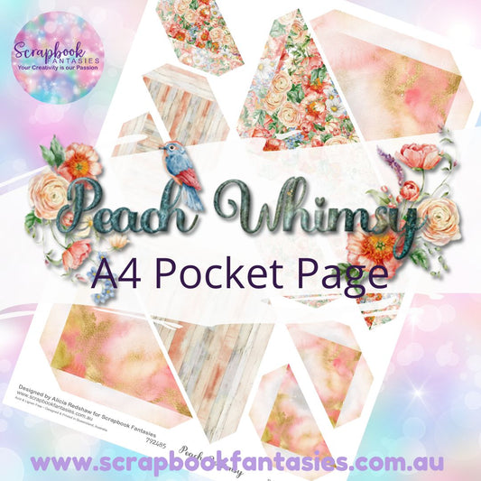 Peach Whimsy A4 Colour Pocket Page - Straight Corners 1 792485