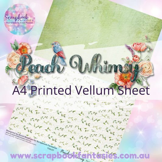 Peach Whimsy A4 Printed Vellum Sheet - Halves 3 792457