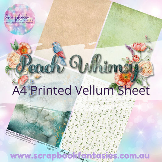 Peach Whimsy A4 Printed Vellum Sheet - Quarters 1 792461