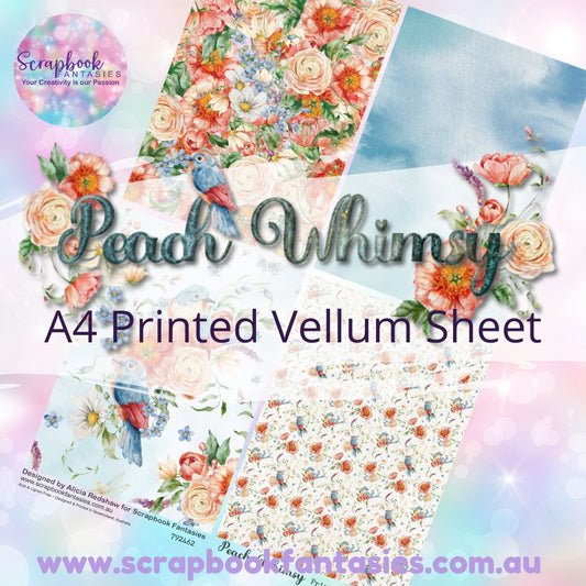 Peach Whimsy A4 Printed Vellum Sheet - Quarters 2 792462