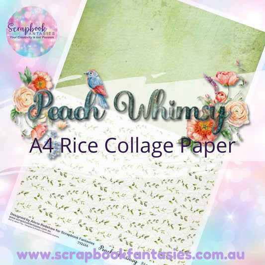 Peach Whimsy A4 Rice Collage Paper - Halves 3 792466