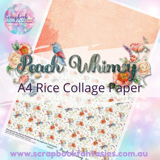 Peach Whimsy A4 Rice Collage Paper - Halves 4 792467