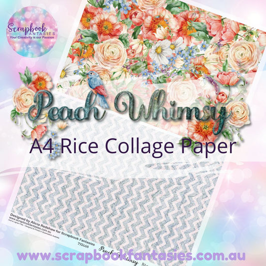 Peach Whimsy A4 Rice Collage Paper - Halves 5 792468