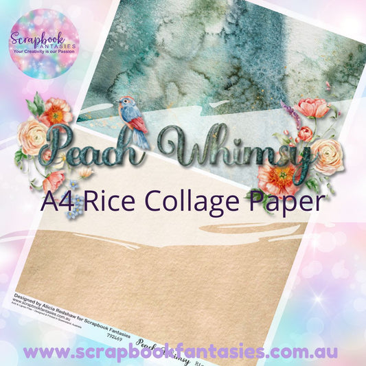 Peach Whimsy A4 Rice Collage Paper - Halves 6 792469