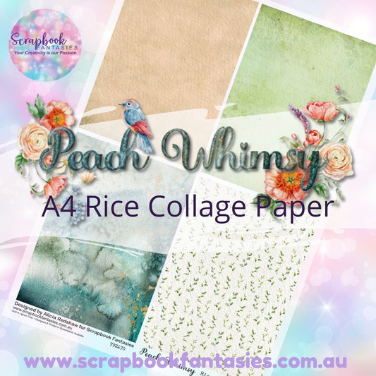 Peach Whimsy A4 Rice Collage Paper - Quarters 1 792470