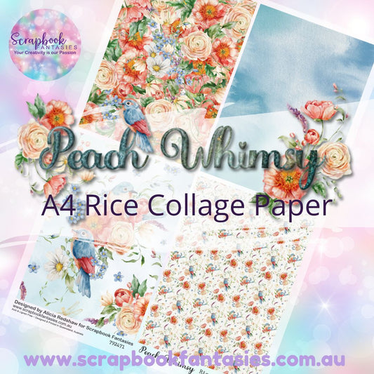 Peach Whimsy A4 Rice Collage Paper - Quarters 2 792471