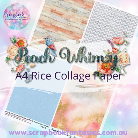 Peach Whimsy A4 Rice Collage Paper - Quarters 3 792472