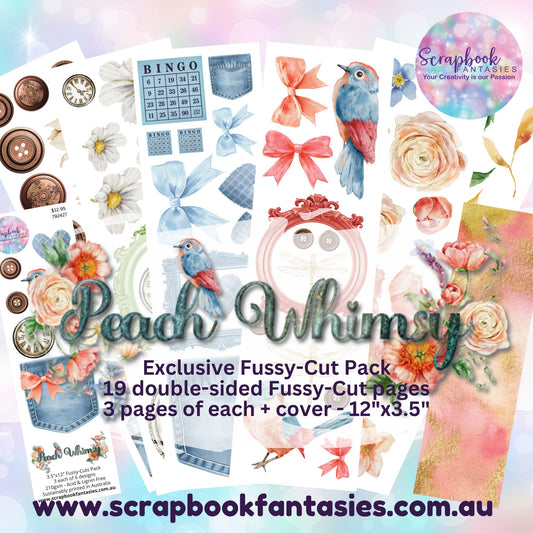Peach Whimsy 12x3.5" Double-Sided Fussy-Cuts Pack - 19 pieces