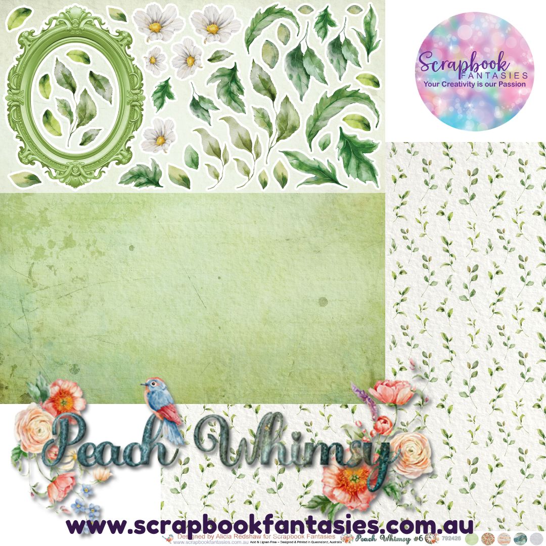 Peach Whimsy 12x12 Double-Sided Patterned Paper 6 - 792426