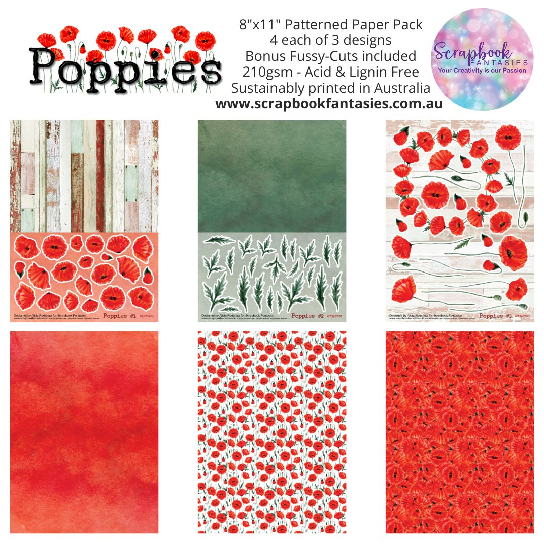 Poppies 8"x11" Double-Sided Patterned Paper Pack - 87376700