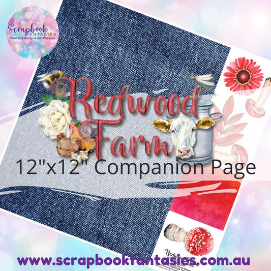 Redwood Farm 12"x12" Single-sided Companion Page - Denim & Red 7379320