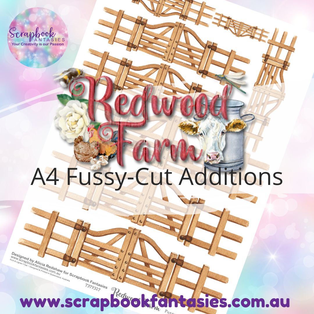 Redwood Farm A4 Colour Fussy-Cut Additions - Fences 7379317