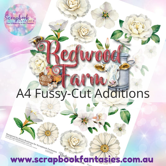 Redwood Farm A4 Colour Fussy-Cut Additions - White Flowers 7379319