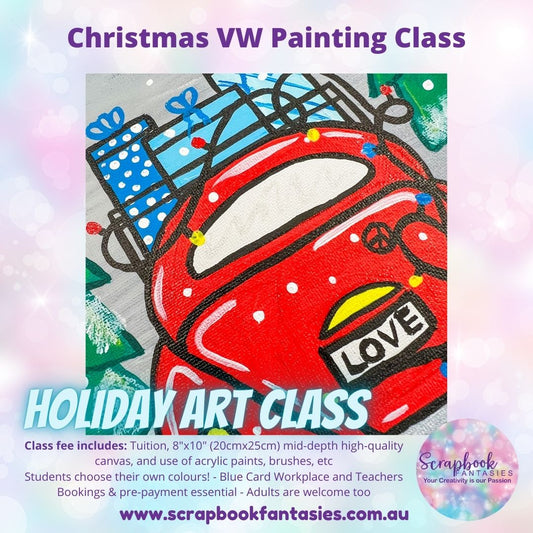 School Holiday Art Class - Christmas VW Painting Class - Various Dates & Times