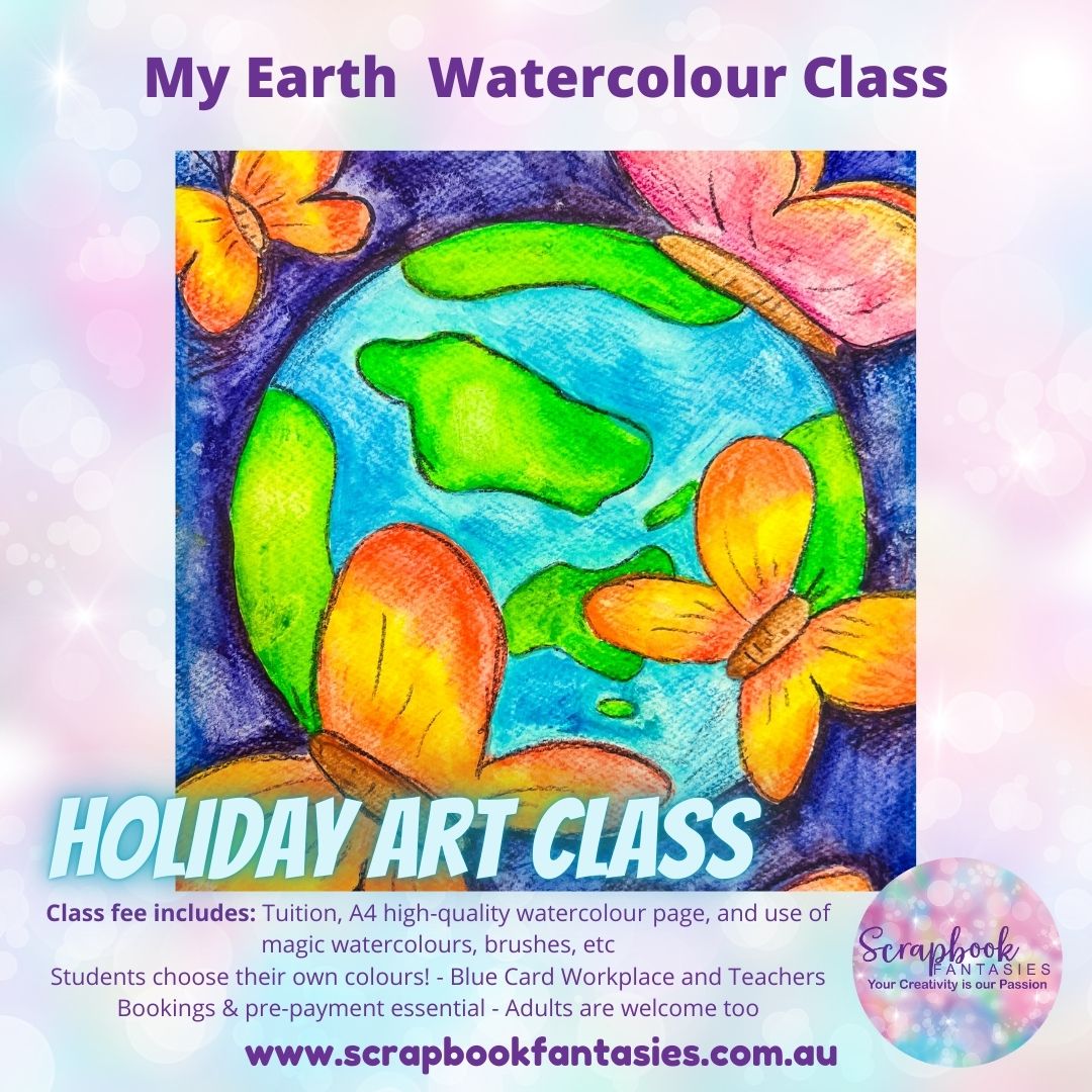 School Holiday Art Class - My Earth Watercolour Class - Monday 23 December at 1pm