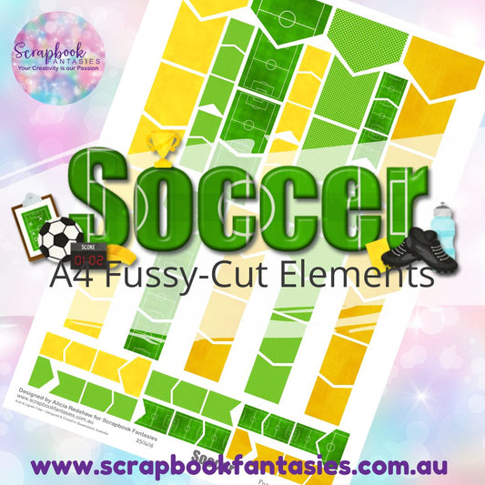 Soccer A4 Colour Fussy-Cut Elements - Flags & Banners 250406