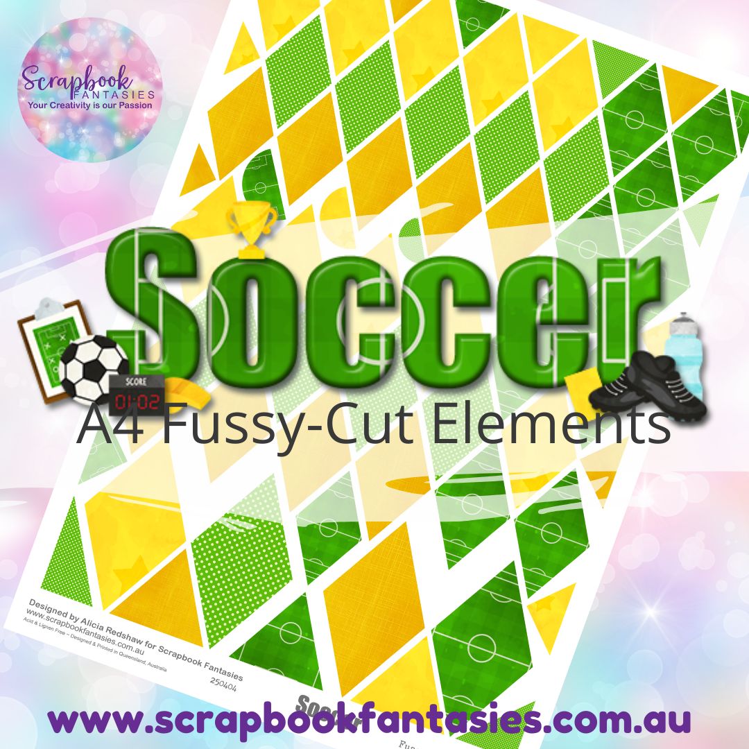 Soccer A4 Colour Fussy-Cut Elements - Diamonds 250404