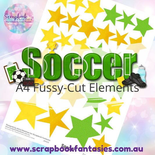 Soccer A4 Colour Fussy-Cut Elements - Stars 250411