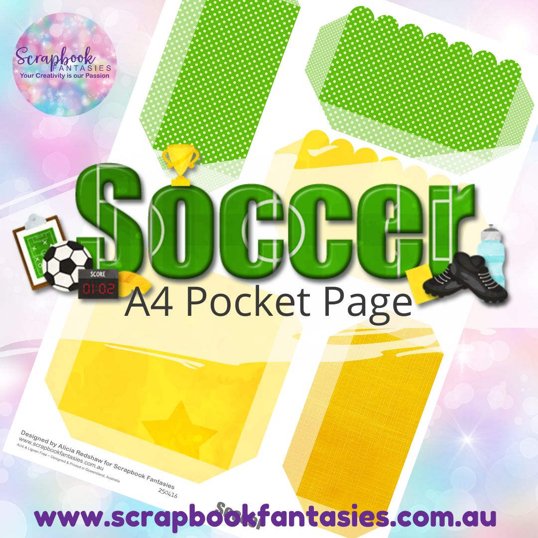 Soccer A4 Colour Pocket Page - Rectangles & Square 250416