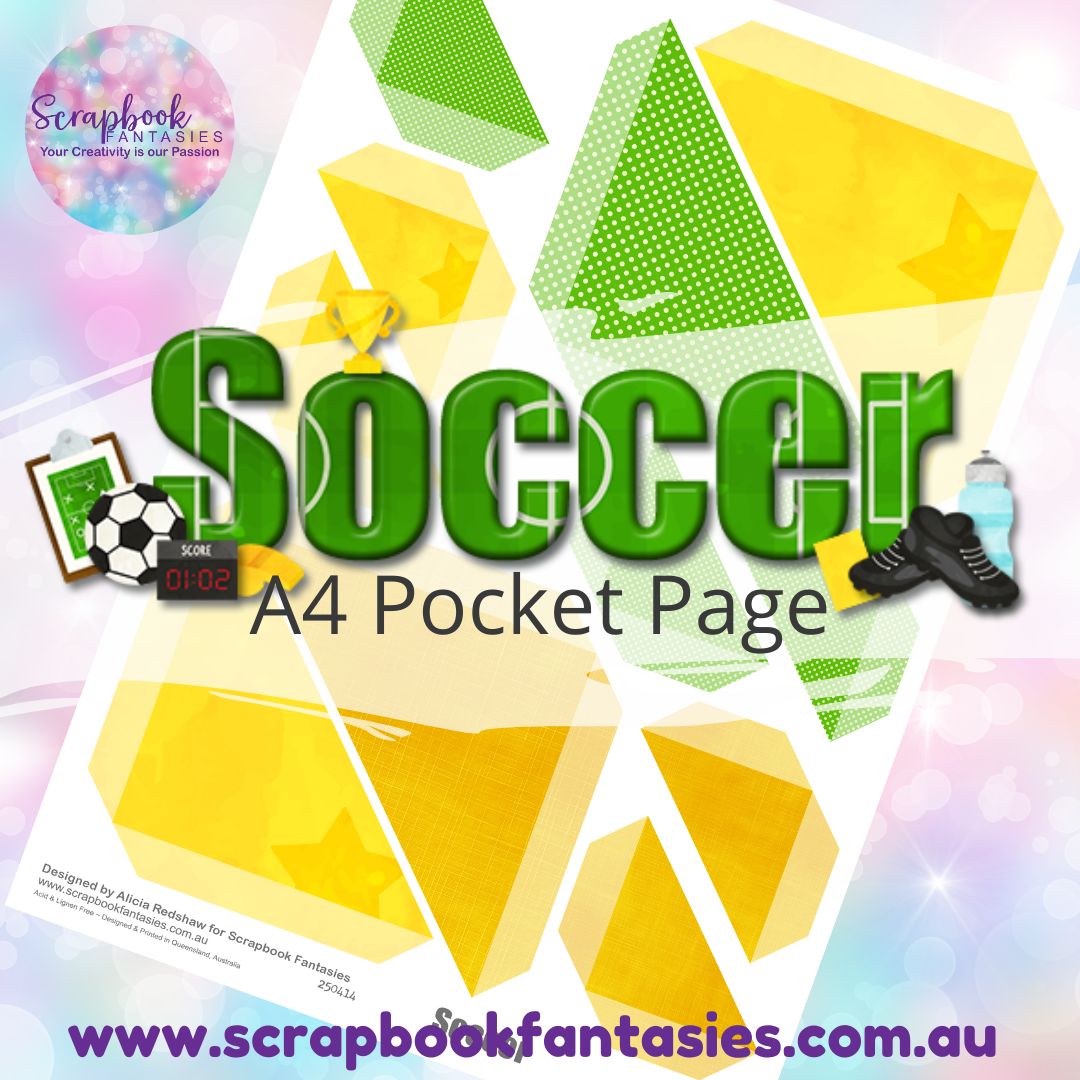 Soccer A4 Colour Pocket Page - Straight Corners 250414