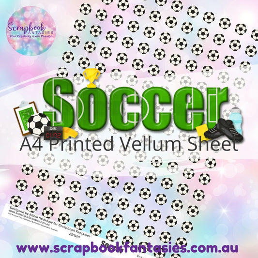 Soccer A4 Printed Vellum Sheet - Soccer Balls 250400