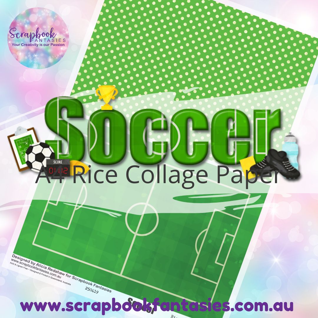 Soccer A4 Rice Collage Paper - Halves 2 250419