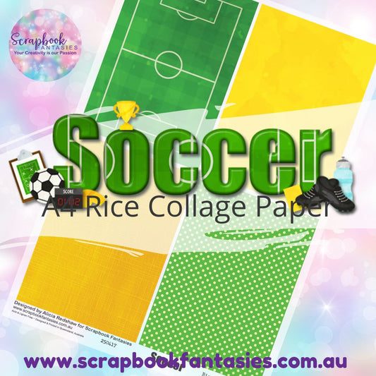 Soccer A4 Rice Collage Paper - Quarters 250417