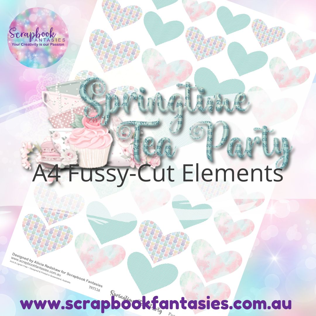 Springtime Tea Party A4 Colour Fussy-Cut Elements - Hearts 2 787118