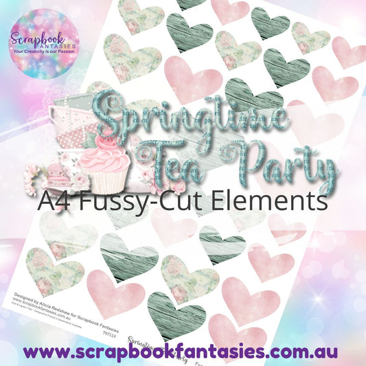 Springtime Tea Party A4 Colour Fussy-Cut Elements - Hearts 3 787119