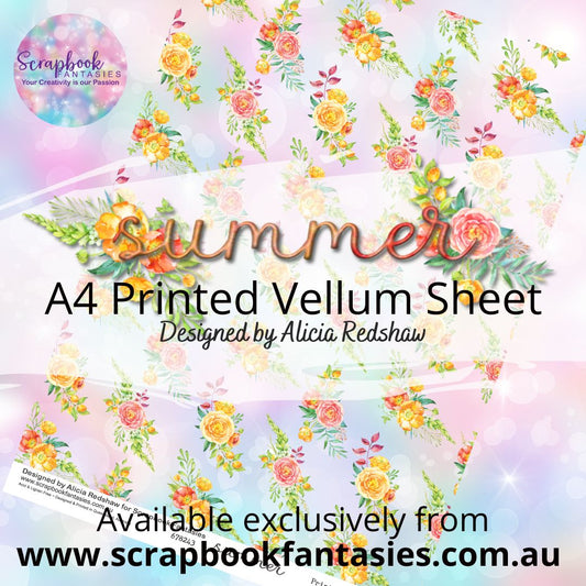 Summer A4 Printed Vellum Sheet - Bouquets Print 678243